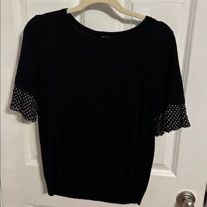 Black Polka Dot Sleeve Women's Sweater